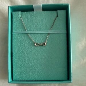 Tiffany and CO Elegant Silver Infinity Necklace great valentines gift